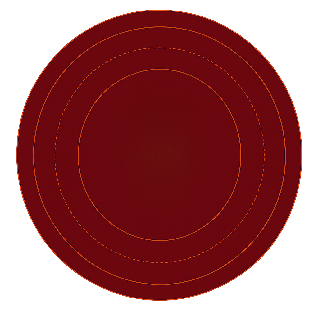 Symmetrical maroon and golden circles