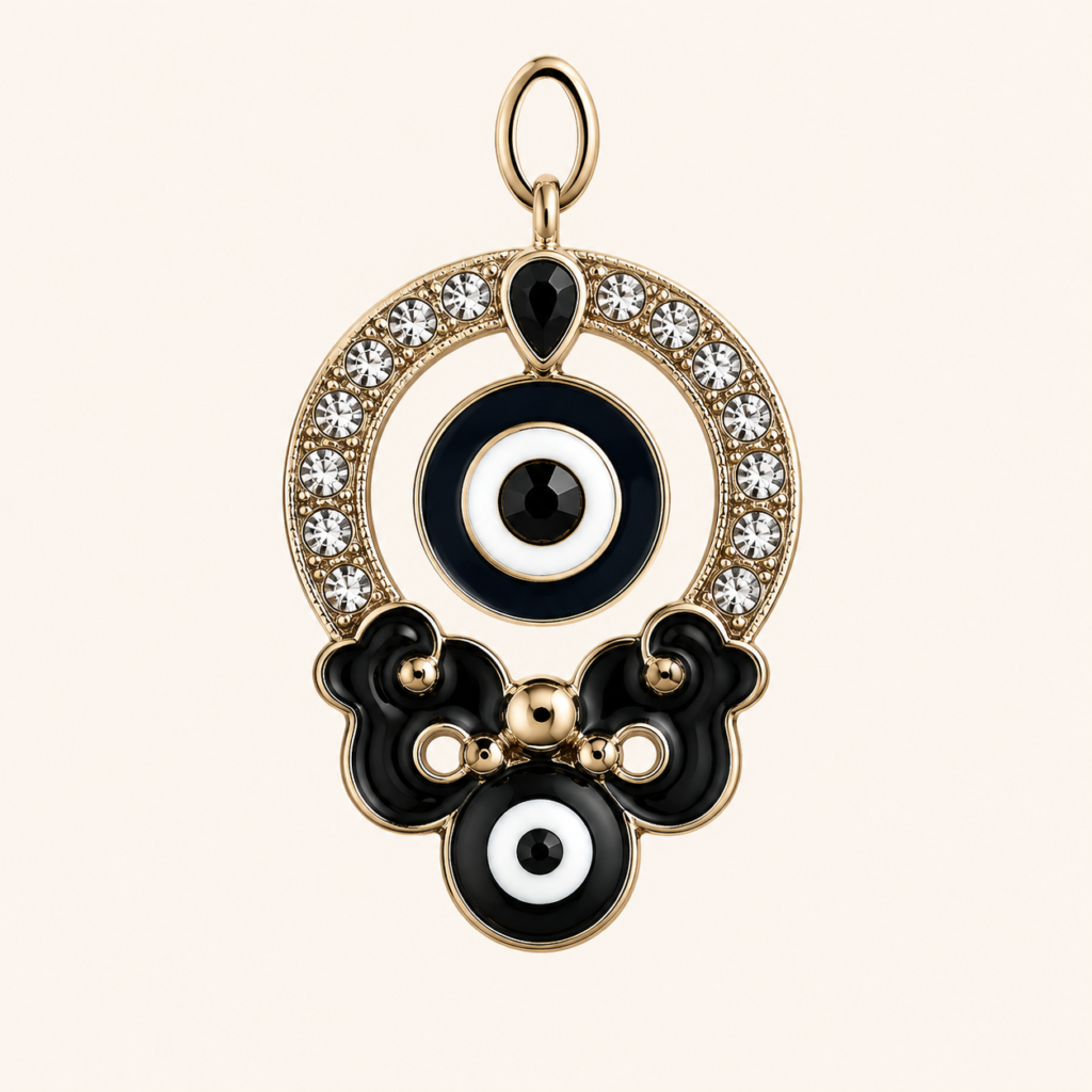 Elegant evil eye pendant with crystals