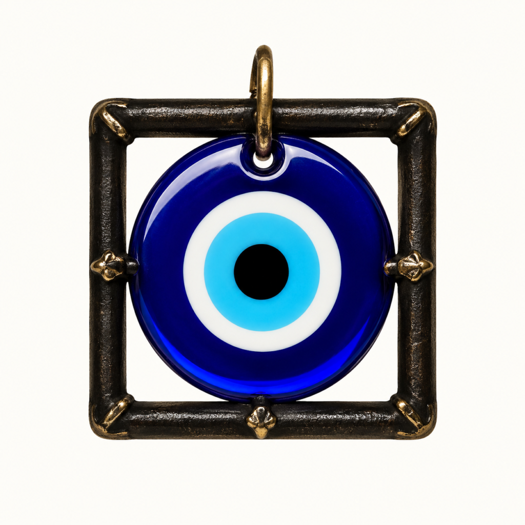 Evil eye pendant on display