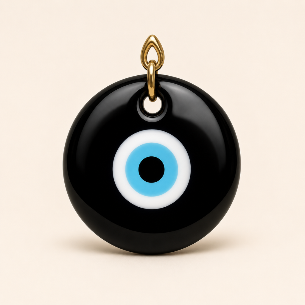 Glossy evil eye pendant charm