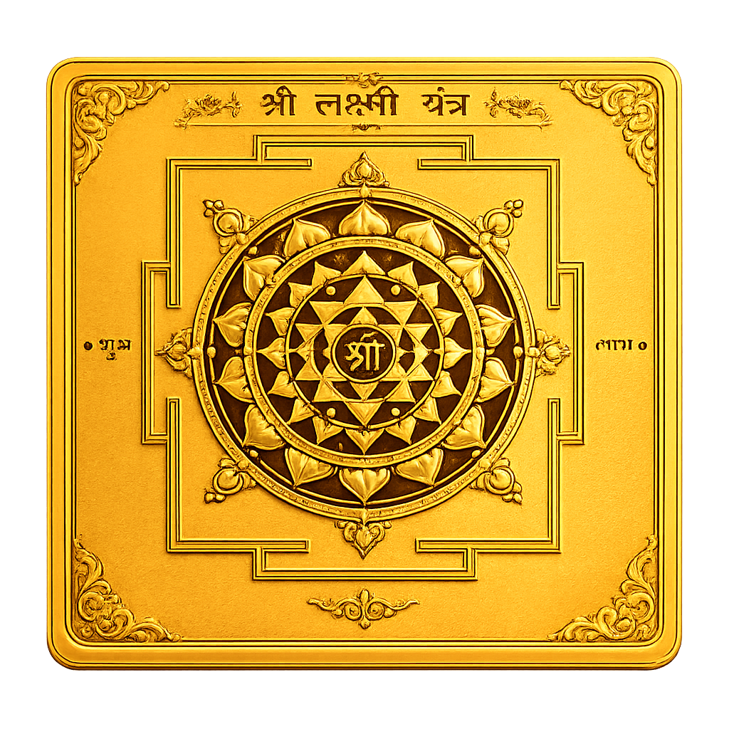 Golden Laxmi Yantra plate design