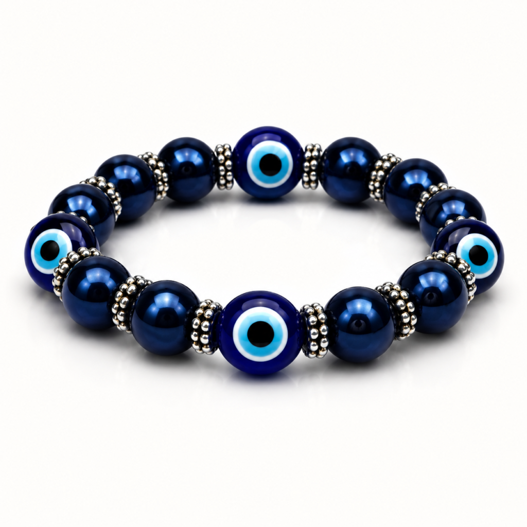 Navy blue evil eye bracelet