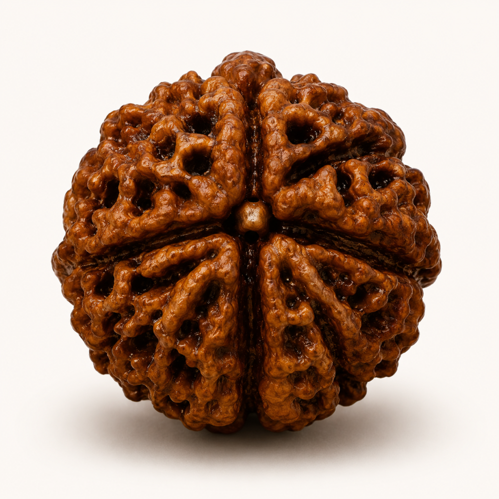 Rudraksha seed close-up with textures